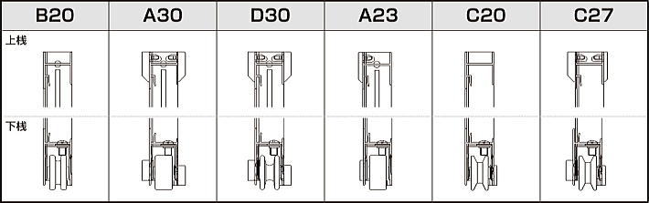 取替雨戸パネル アルミ枠用レール溝